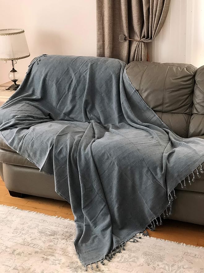 Bersuse 100% Cotton Troy XL Throw Blanket - Image 7
