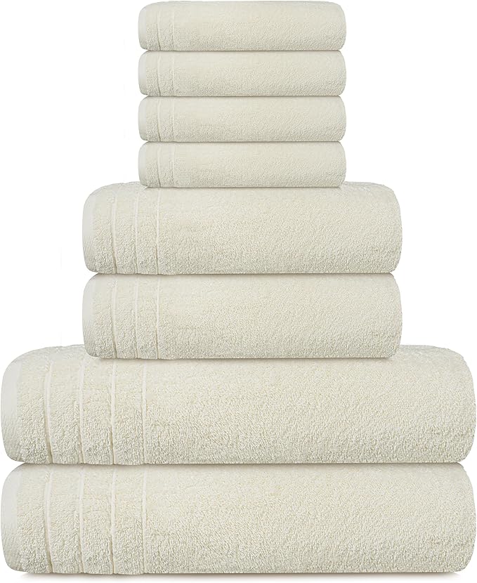 Tens Towels Pack of 8 Towels Set, 2 Extra Large Bath, 2 Hand, 4 Washcloths - Image 9