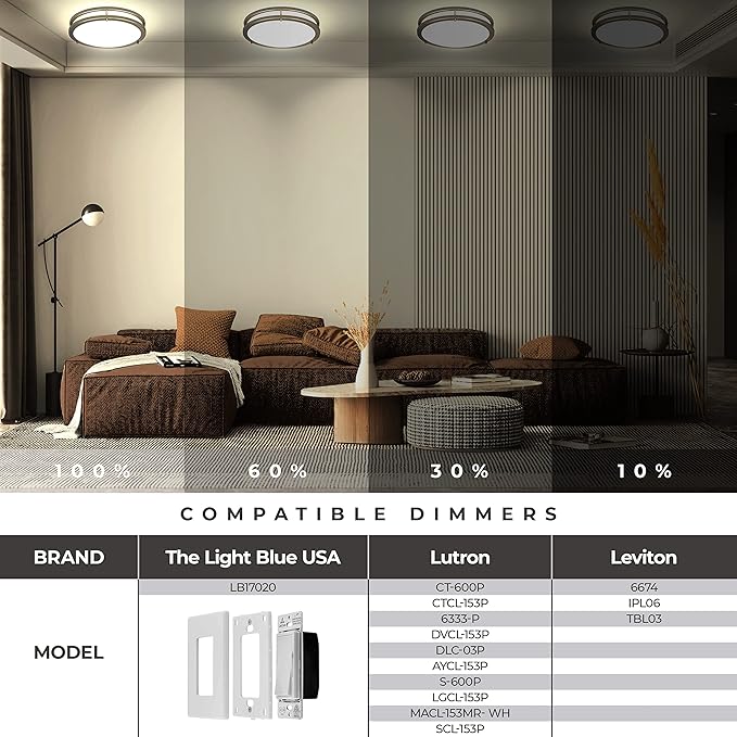 LB72160 LED Flush Mount Ceiling Light, 12 inch, 15W Dimmable 1200lm, 5000K - Image 3