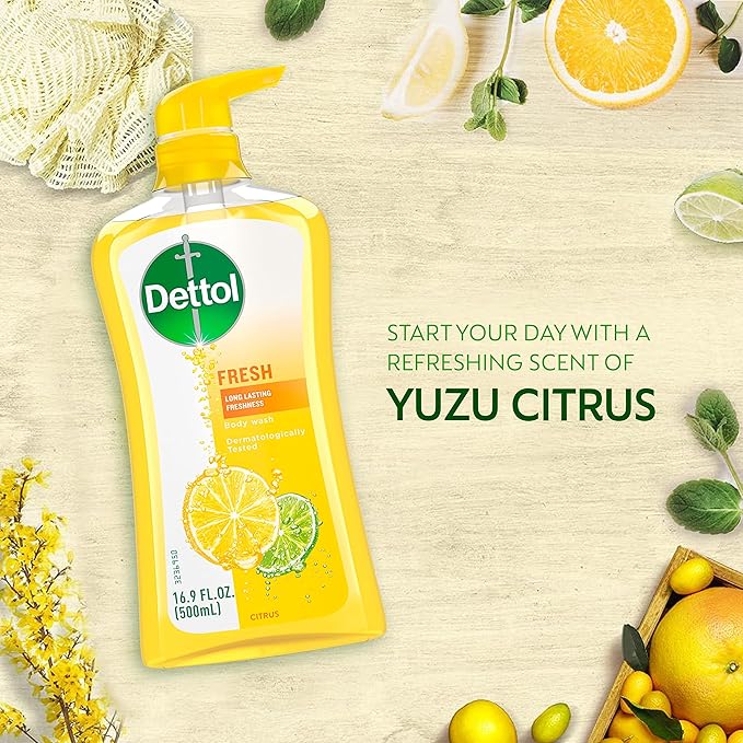 Dettol Fresh Body Wash and Shower Gel, Fresh Yuzu Citrus Scent Body Wash - Image 9