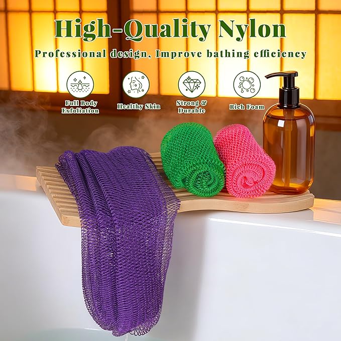 African Net Sponge Authentic, 3 Pieces Exfoliating Scrubber Bath Sponge - Image 6