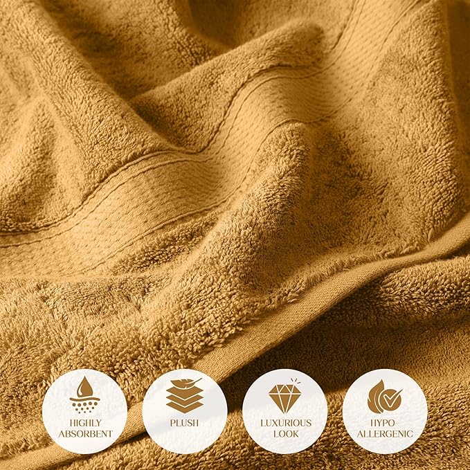 Superior Egyptian Cotton Pile Heavyweight Bath Sheet Set, Oversized Ultra Soft - Image 6