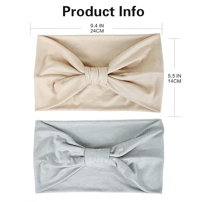 GiLi 2 Pack Wide Headbands for Women Boho African Knotted Non Slip Fashion Hair - Image 4