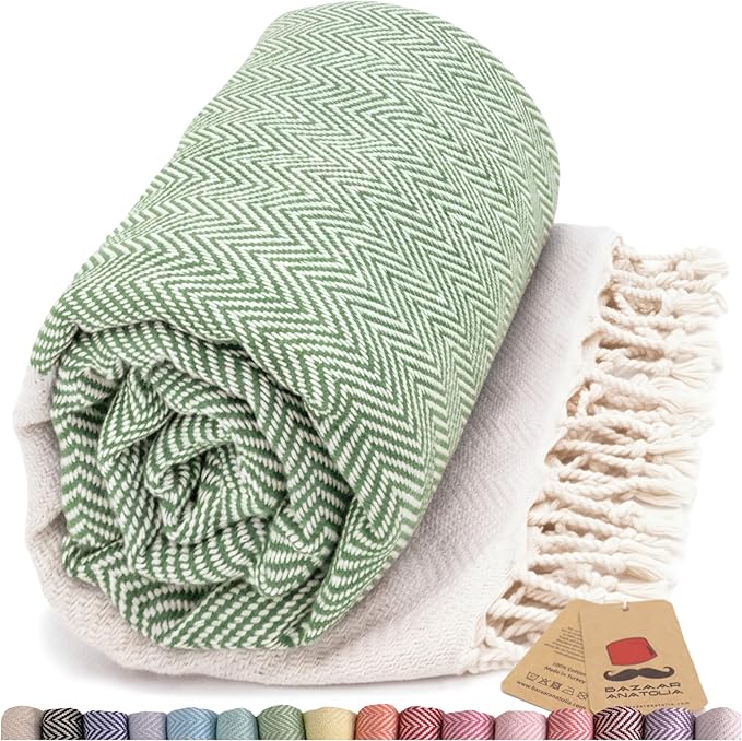 Bazaar Anatolia Turkish Beach Towel 100% Cotton Bath Towels 71x39 Quick Dry by BazaarAnatolia