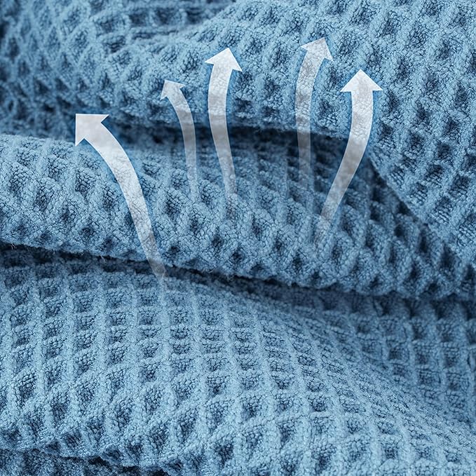 MICROFI New Microfiber Waffle Bath Towels, 2 Pieces, Fast Drying, Lint Free 430 - Image 2
