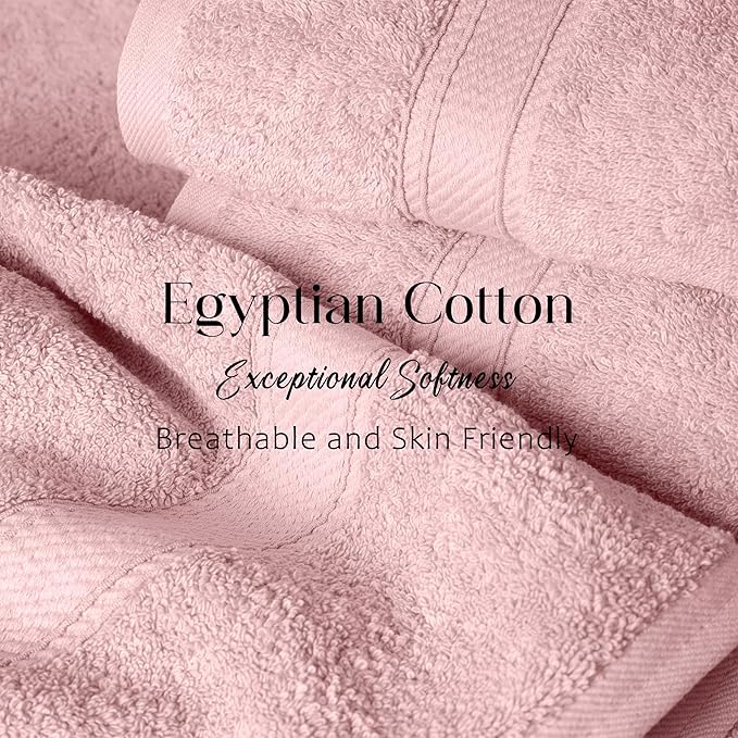 SUPERIOR Egyptian Cotton Pile Bath Towel Set of 2, Ultra Soft Luxury Towels - Image 5
