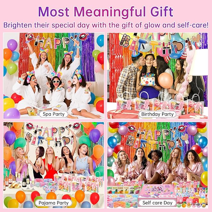 159Pcs Spa Birthday Party Decorations Kit-12 Spa Kits + Birthday - Image 3