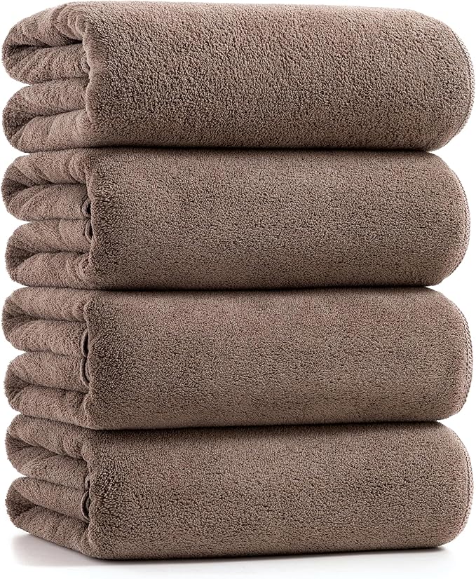 Lumimi Towels 4 Pack Microfiber Bath Towel Set Very Soft Lightweight Quick Dry by Lumimi