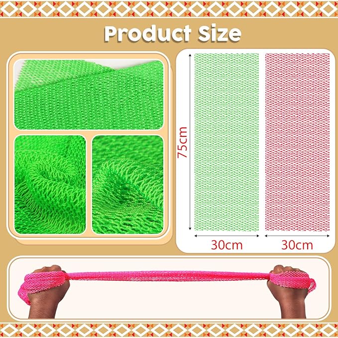 2 Pieces African Net Sponge – Real Authentic Exfoliating Bath Sponges - Image 2