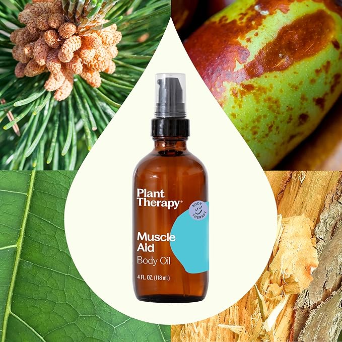 Plant Therapy Muscle Aid Body Oil 4 oz Soothes Muscles, Refreshing & Minty - Image 3