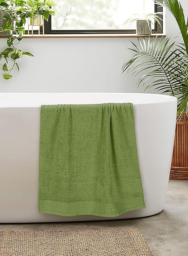GLAMBURG 100% Cotton 2 Pack Oversized Bath Towel Set 28x55 Inches, Ultra Soft - Image 5