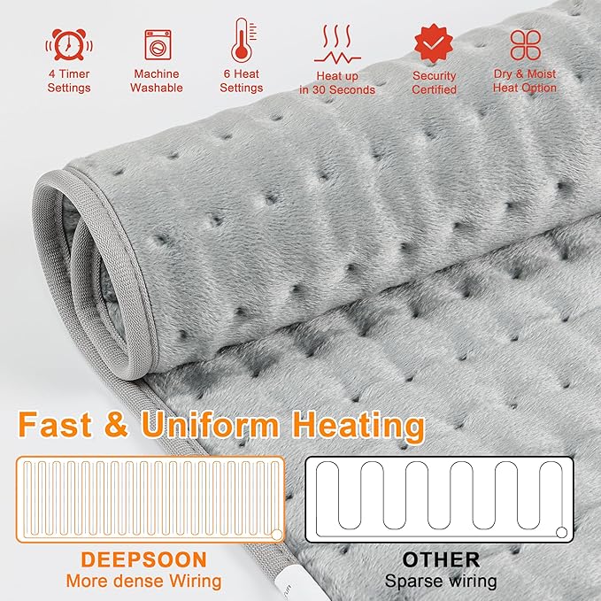 Deepsoon Heating Pad, Electric Heating Pads - Image 7