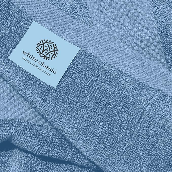 White Classic Luxury Light Blue Hand Towels - Image 5
