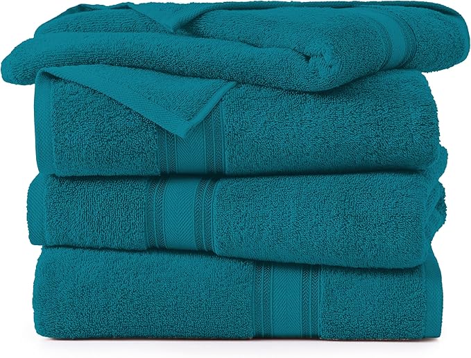 LANE LINEN 100% Cotton 4 Pack Bath Towels Set - Image 2