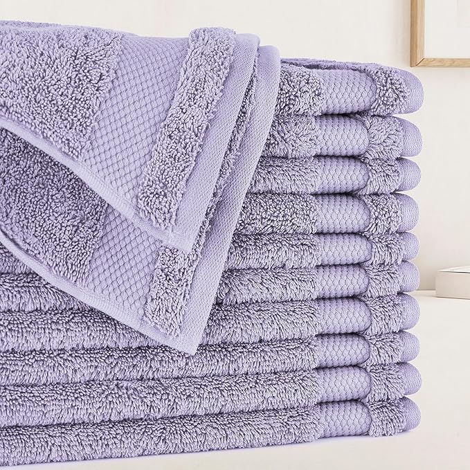 BIOWEAVES 100% Organic Cotton 700 GSM Plush Premium Washcloths 13" x 13" GOTS by BIOWEAVES