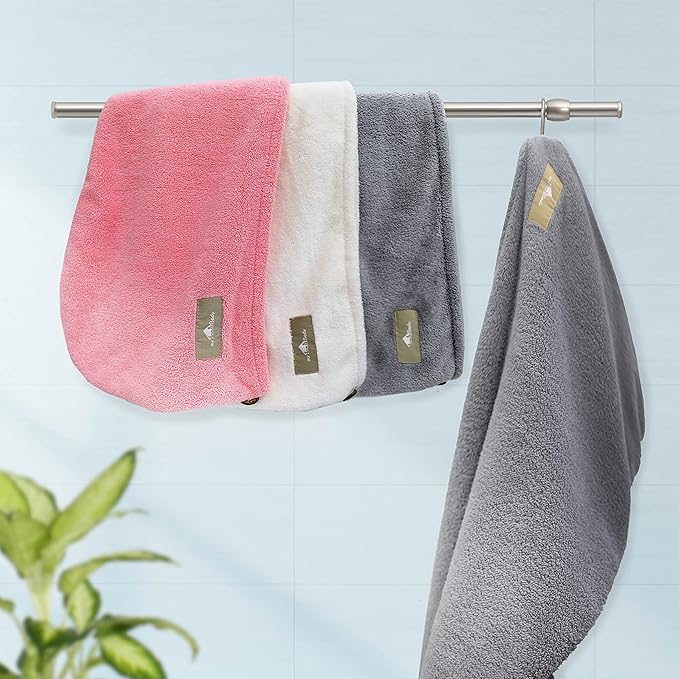 myHomeBody Hair Towel Wrap, Luxury Quick Drying Turban, Ultra Soft Absorbent Cap - Image 2