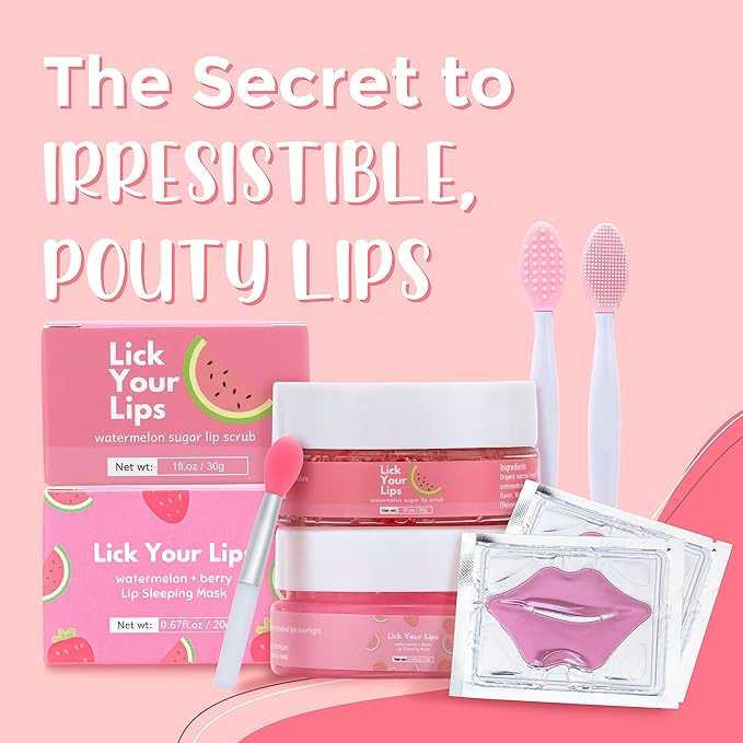 6-in-1 Lip Care Kit With Lip Sleeping Mask, Silicone Brush, Sugar Lip Scrub - Image 2