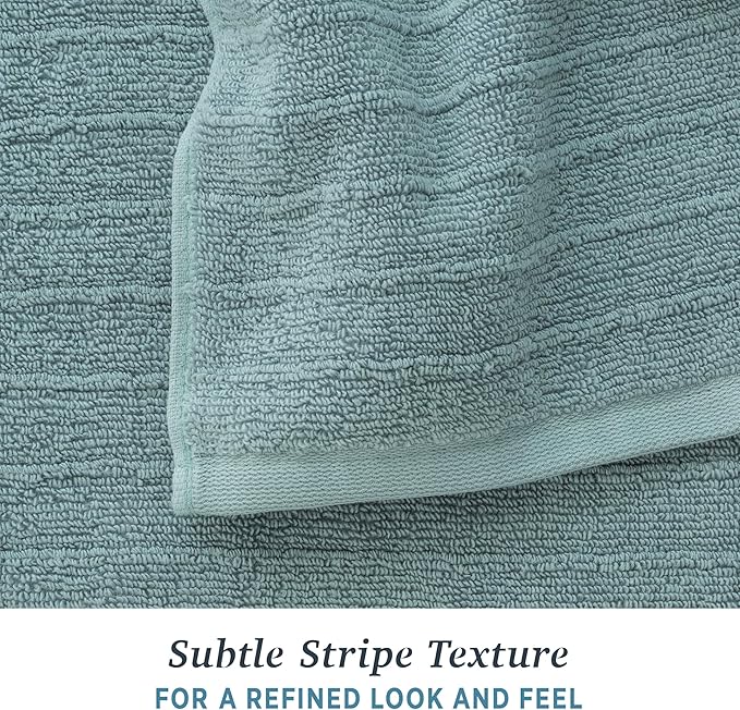 Welhome James 100% Cotton Textured Stripe Towels - Image 5
