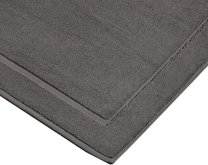 Hawmam Linen Cool Grey Bath Mats, 21 x 34 inches, Banded Design, Highly - Image 6