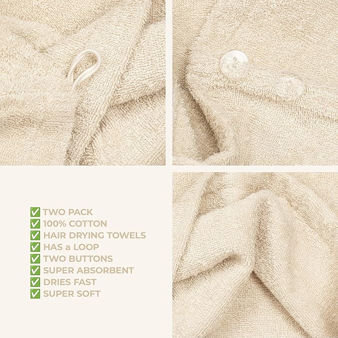 American Soft Linen 100% Cotton Hair Towels - Image 5