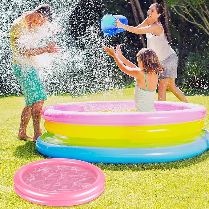 2 Pack Pink Inflatable Pool Foot Bath Basin, Swimming Pool Clean Feet, Foot - Image 6