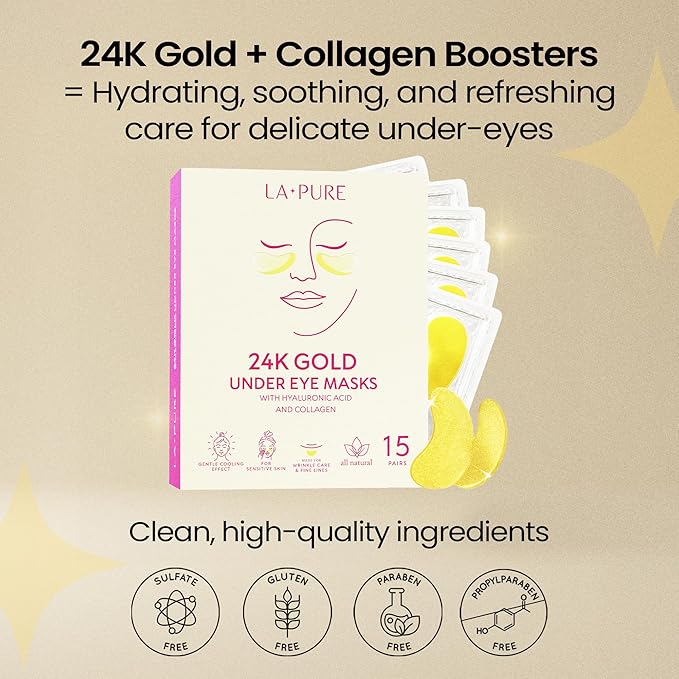 LA PURE 24k Gold Under Eye Mask - Image 5