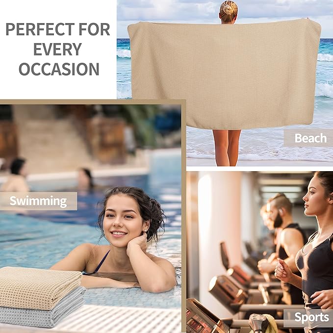MICROFI New Microfiber Waffle Bath Towels, 2 Pieces, Fast Drying, Lint Free 430 - Image 7