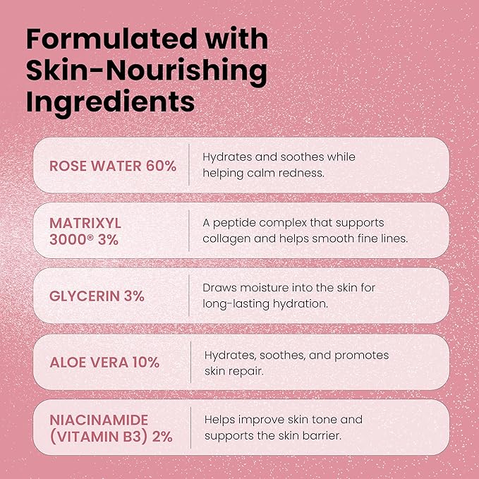 Rose Water Spray for Face with Matrixyl 3000, Glycerin & Aloe Vera - Image 5