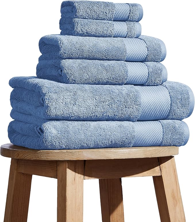 BIOWEAVES 100% Organic Cotton 700 GSM Plush 6-Piece Towel Set GOTS Certified by BIOWEAVES