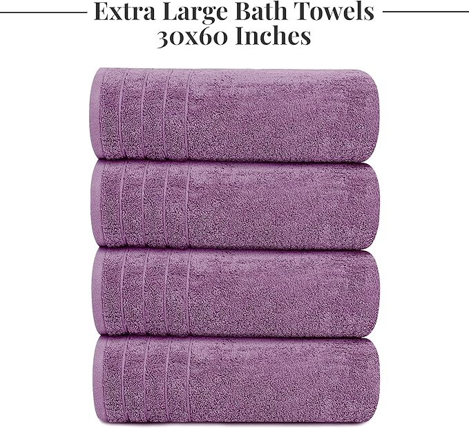 Tens Towels Pack of 4 Extra Large Bath Towels 30 x 60 Inches, 100% Cotton - Image 7