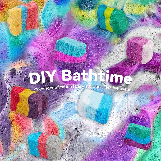 Bath Bombs Color Fizzies for Kids: 8 Pcs Scented Potion Bottles 14 Colors Water - Image 3