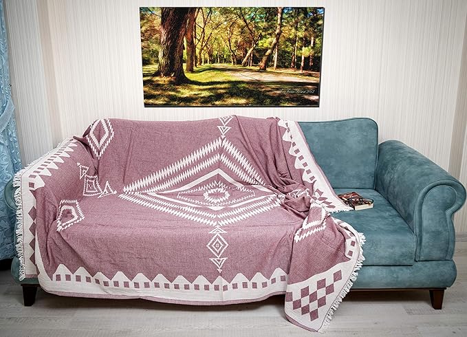 Bersuse 100% Cotton Bahamas XL Throw Blanket Turkish Towel Beach Blanket - Image 3
