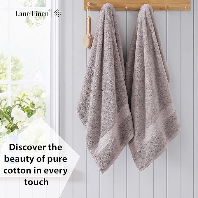 LANE LINEN 100% Mercerized Cotton Bath Sheets Set of 4 - Image 3