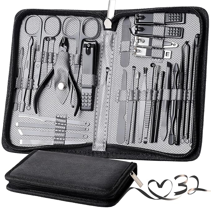 Manicure Set Pedicure Kit Womens Nail Clippers Set 32 in 1 Professional by KV.YSHQLNE