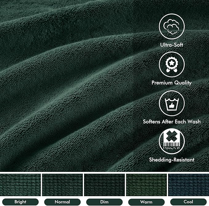 Madison Park 800GSM Bathroom Towel Set of 8 100% Cotton Bath Towel Set - Image 3