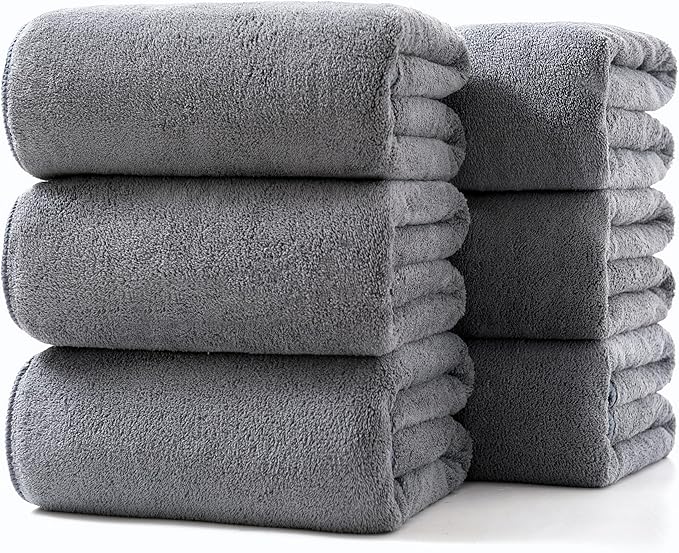 Lumimi Towels 6 Piece Soft Microfiber Bath Towel Set Salon Gym Yoga Travel by Lumimi