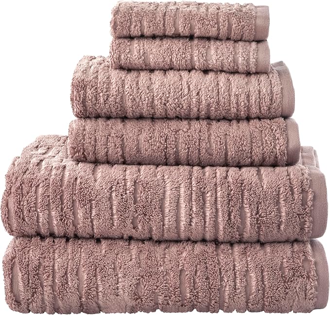 SKL Home CloudSoft 100% Cotton Luxury 6-Piece Towel Set, 600 GSM, Ultra Plush & by SKLHomebySaturdayKnightLtd
