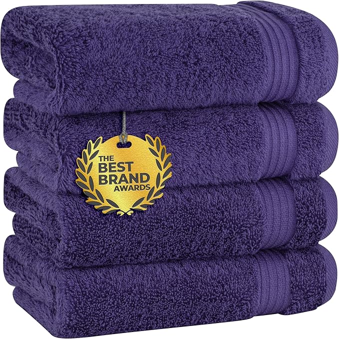 Cotton Paradise Hand Towels for Bathroom, 100% Cotton Turkish 4 Piece Hand by UNITEDHOMETEXTILE