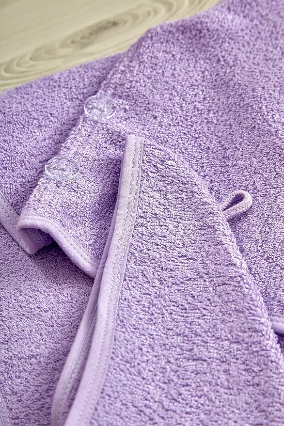 Long Cotton Hair Towel Wrap for Women 28"x11" Purple, Hair Towel Cotton - Image 4
