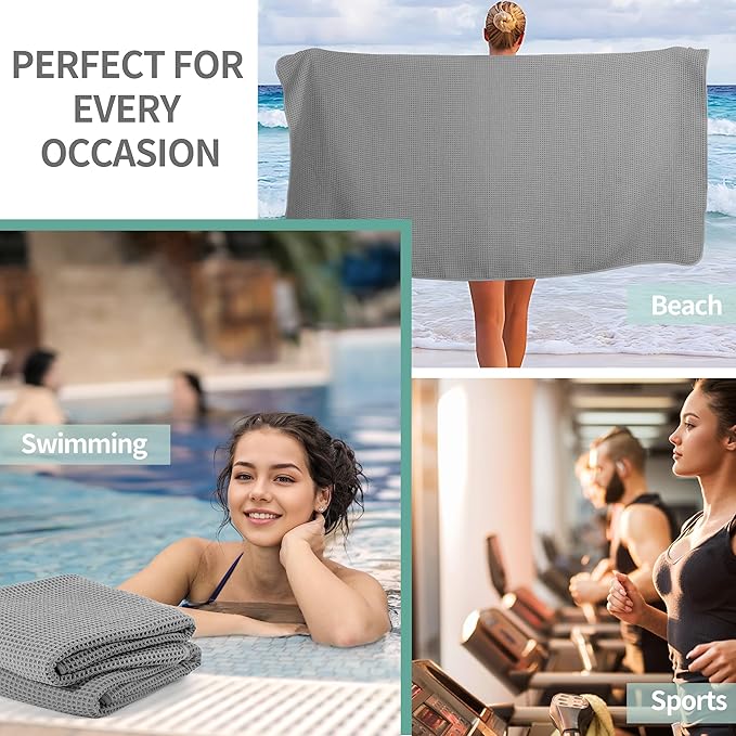 MICROFI New Microfiber Waffle Bath Towels, 2 Pieces, Fast Drying, Lint Free 430 - Image 7
