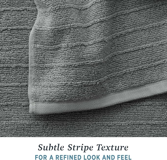 Welhome James 100% Cotton Textured Stripe Towels - Image 4