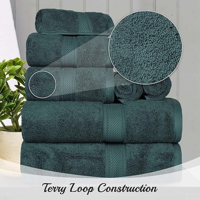 Superior Egyptian Cotton Pile Face Towel/Washcloth Set of 6, Ultra Soft Luxury - Image 3
