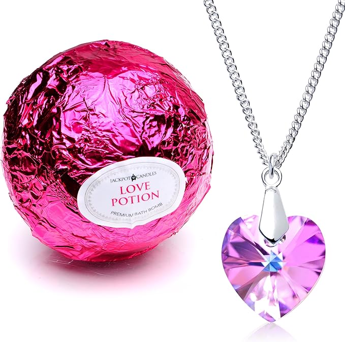 Love Potion Bath Bomb with Necklace Created with Crystal Extra Large 10 oz. - Image 5