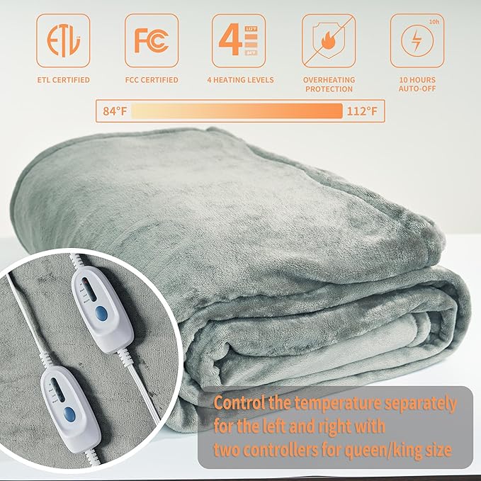 JET'S HOME Heated Blanket Queen 84"x90" - Image 2