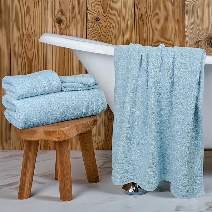 Tens Towels Pack of 8 Towels Set, 2 Extra Large Bath, 2 Hand, 4 Washcloths - Image 6