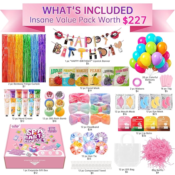 159Pcs Spa Birthday Party Decorations Kit-12 Spa Kits + Birthday - Image 2