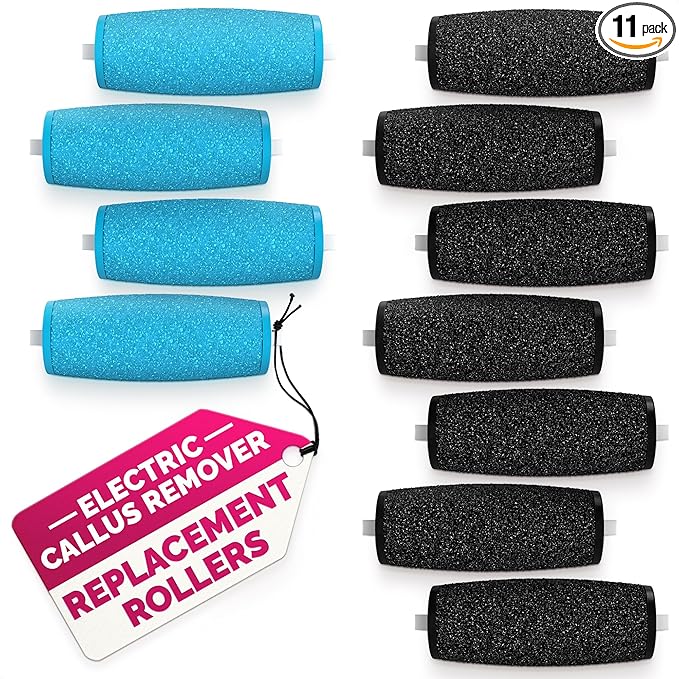 11 Pcs Replacement Rollers for Electric Foot Callus Remover Tool by AZZORI