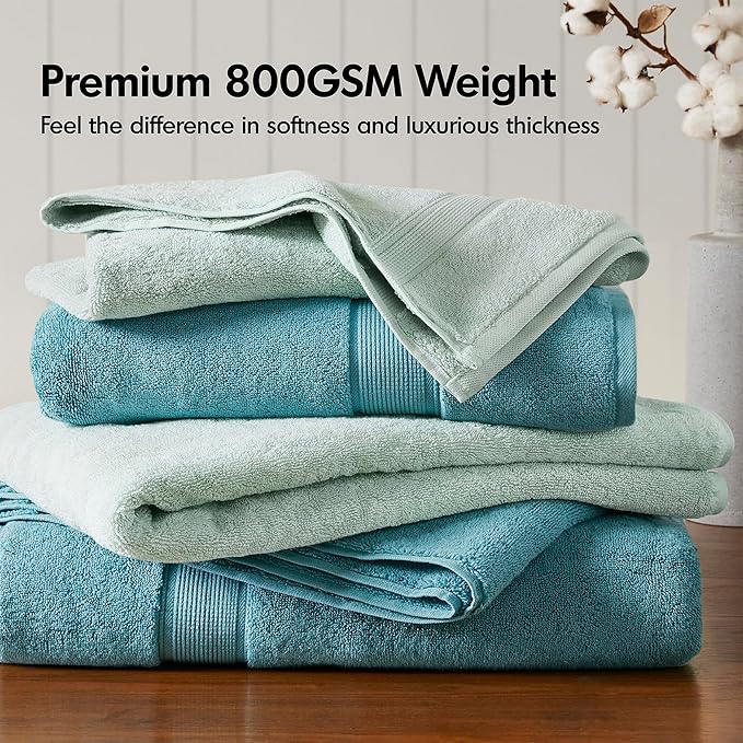 Madison Park 800GSM Bath Sheet Towel Oversized 34" x 68" 2 Pack 100% Cotton - Image 2