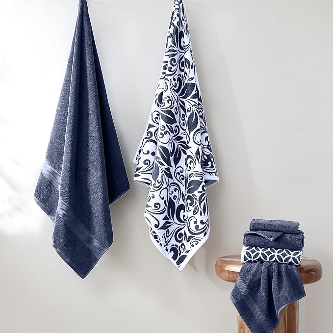 Modern Threads Botanical Vine 6-Piece 100% Cotton Towel Set – Reversible Yarn - Image 2