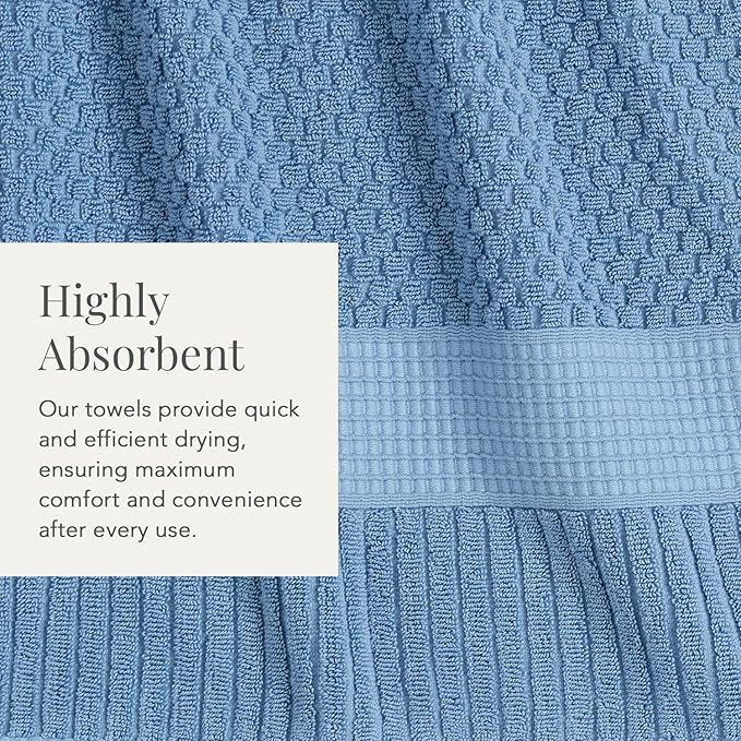 NY Loft 100% Cotton Towel Set 6 Piece | Super Soft & Absorbent Quick-Dry 2 Bath - Image 7